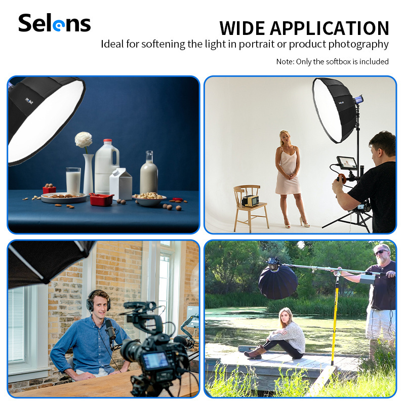 Selens 85cm 16 Rods Quick Folding Portable Beauty Dish Umbrella Softbox with Bowens Mount for Portrait Photography Photo Studio