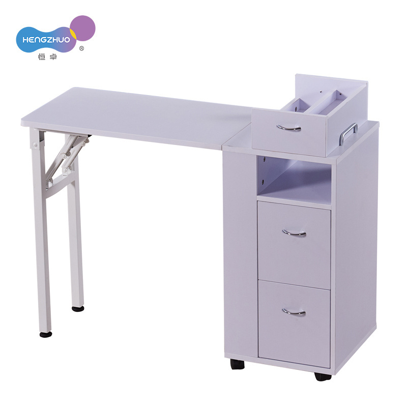 Light Luxury Painted Finish Nail Manicure Table with Drawers for Nail Station Portable Beauty Salon Furniture Set Pedicure Desk