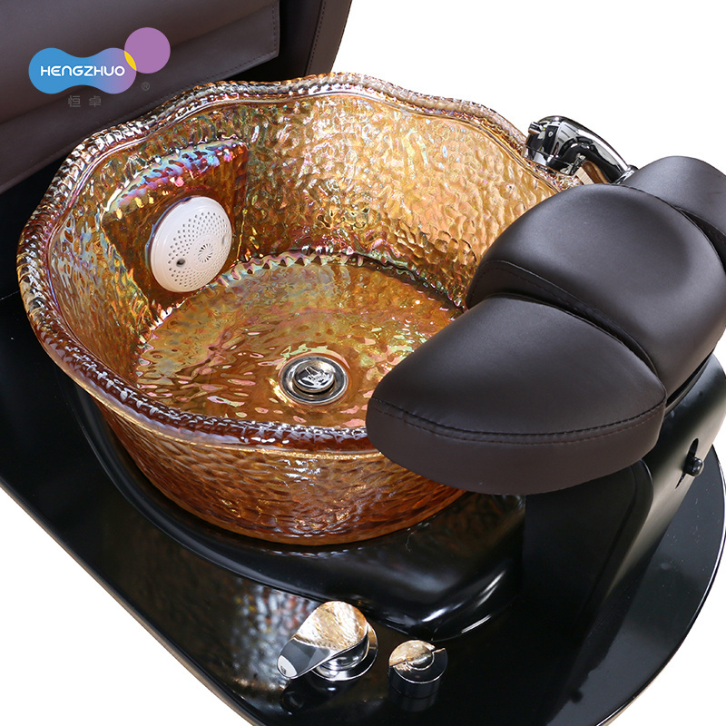 Factory Wholesale Electric Spa Pedicure Chair with Magnetic Pump and LED Light Luxury Nail Salon Massage Chair