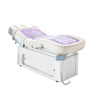 Electric Dry Water Jet Massage Table with LED Light  4 Motors Multi-Function Dynamic Adjustment Salon Comfort Heating Spa Bed