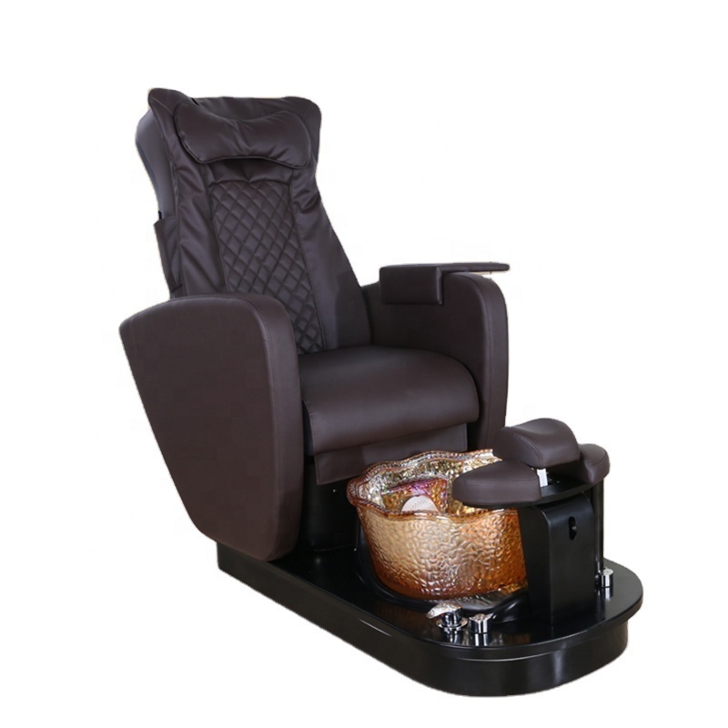 Factory Wholesale Electric Spa Pedicure Chair with Magnetic Pump and LED Light Luxury Nail Salon Massage Chair