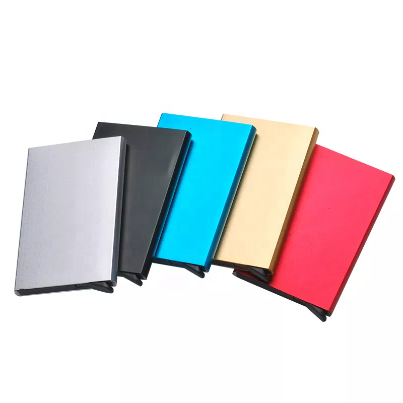 card wallet aluminum anti scanner slim card holder Free Sample  Multi-colors Metal Business Name Card holder