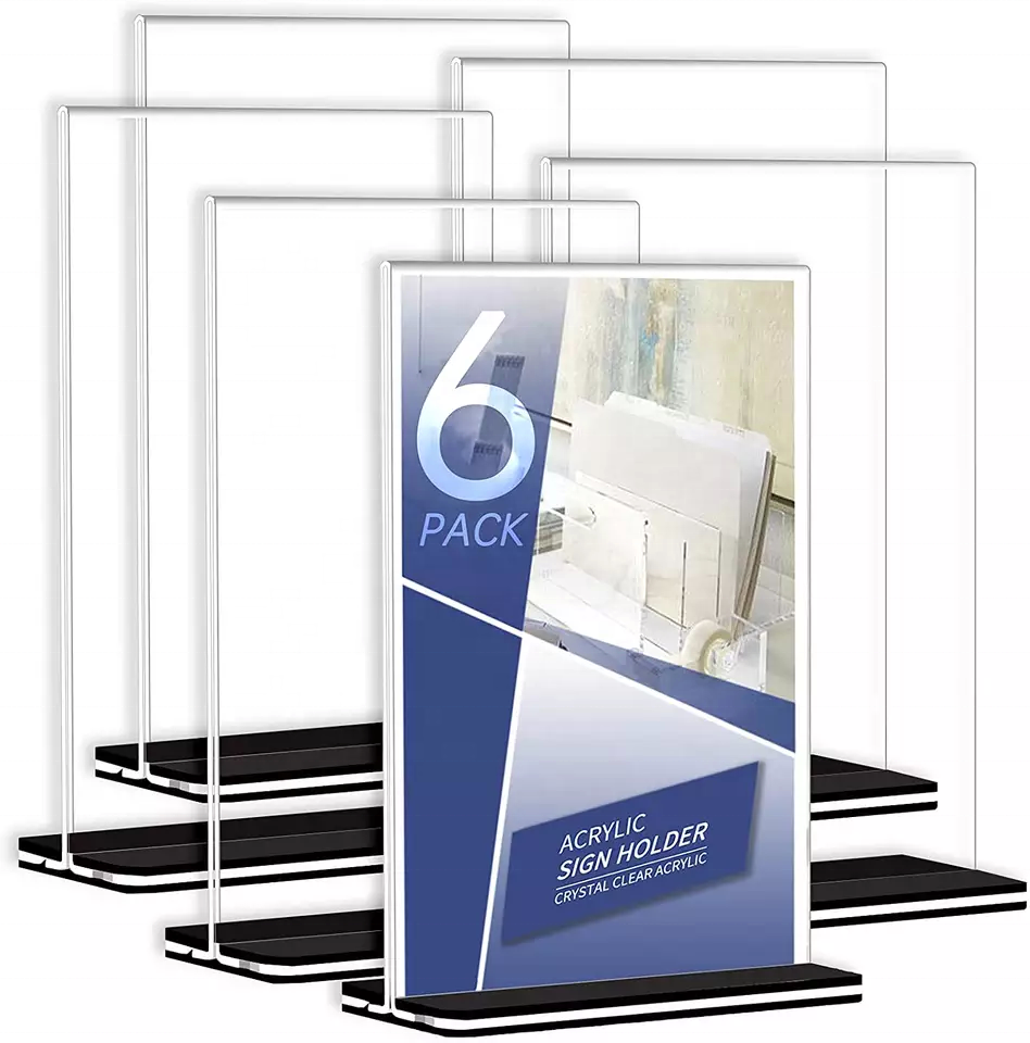 Free standing Leaflet Display Stand a4 Acrylic Poster Menu Holder 8.5 X 11 Inches Acrylic Slant Back Sign Holder