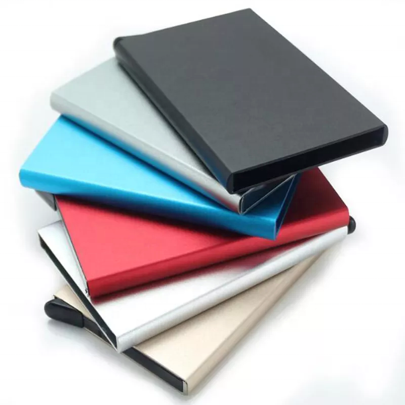 card wallet aluminum anti scanner slim card holder Free Sample  Multi-colors Metal Business Name Card holder