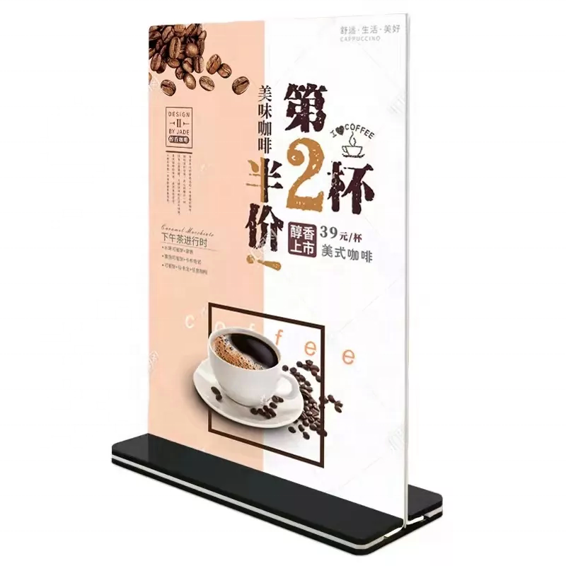 Free standing Leaflet Display Stand a4 Acrylic Poster Menu Holder 8.5 X 11 Inches Acrylic Slant Back Sign Holder