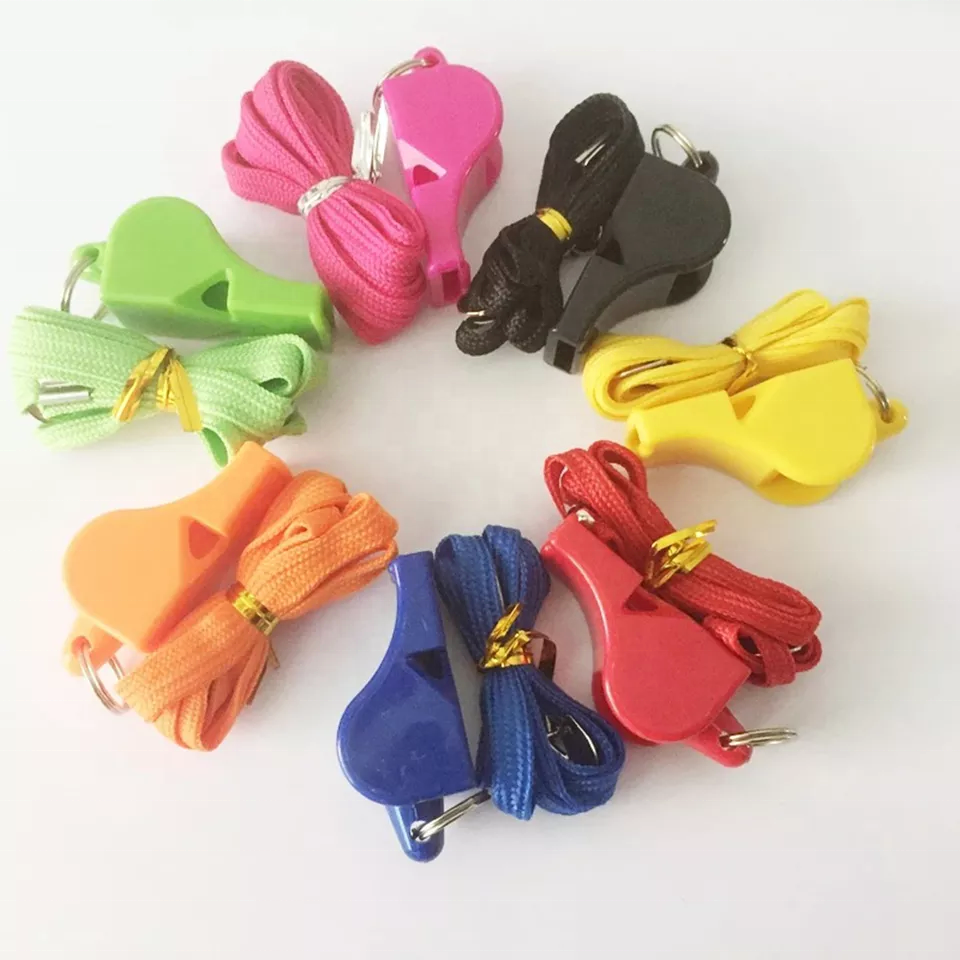 Plastic Whistle & Lanyard School Soccer Sport cheerleading Whistle