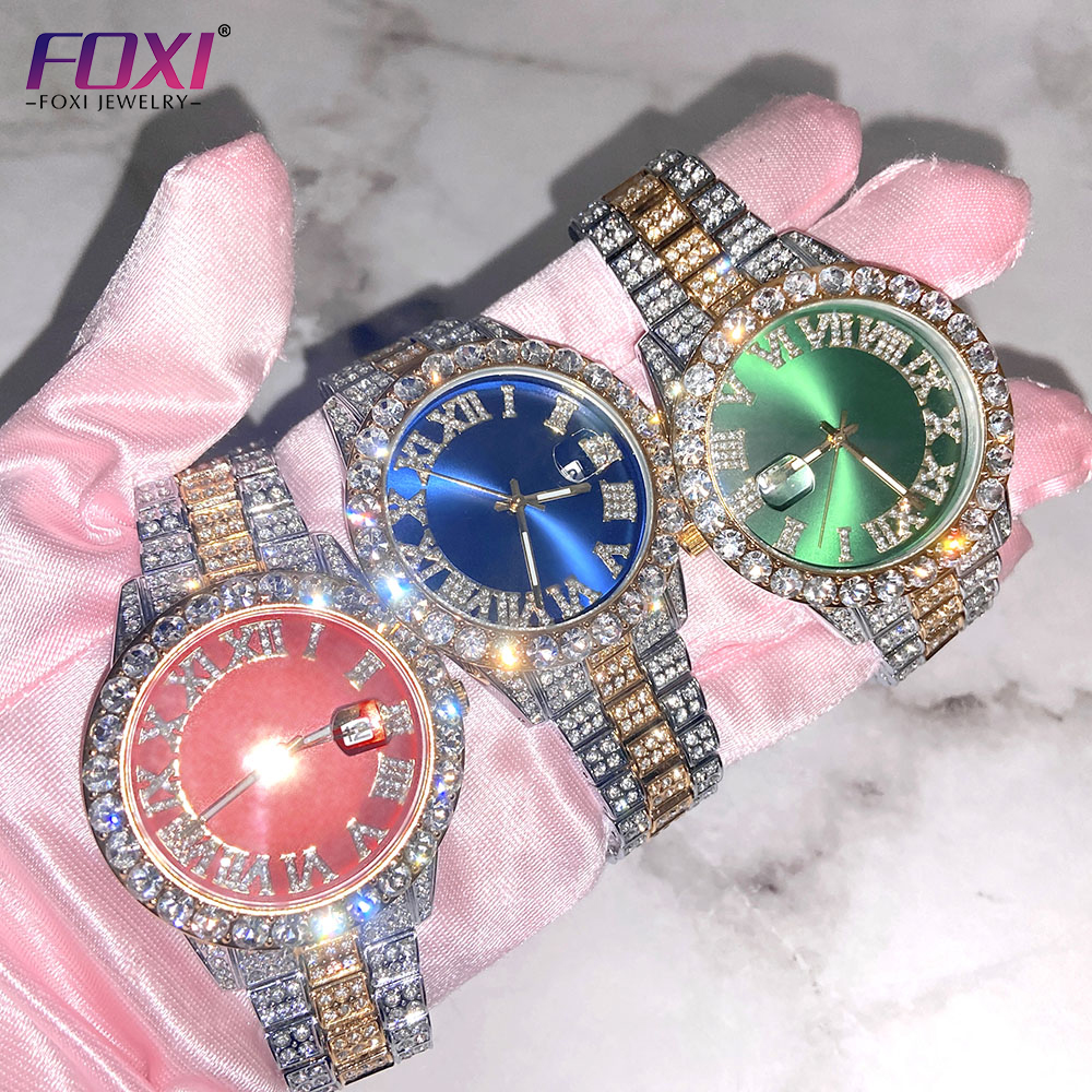 Hip Hop Gold Plated Hip Hop Iced Out Micro CZ Diamond Wholesale Luxury Watch Jewelry Men Women Wrist Digital Quartz Watches