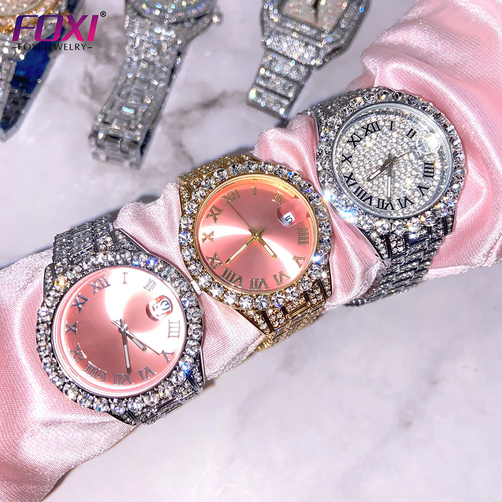 Hip Hop Gold Plated Hip Hop Iced Out Micro CZ Diamond Wholesale Luxury Watch Jewelry Men Women Wrist Digital Quartz Watches