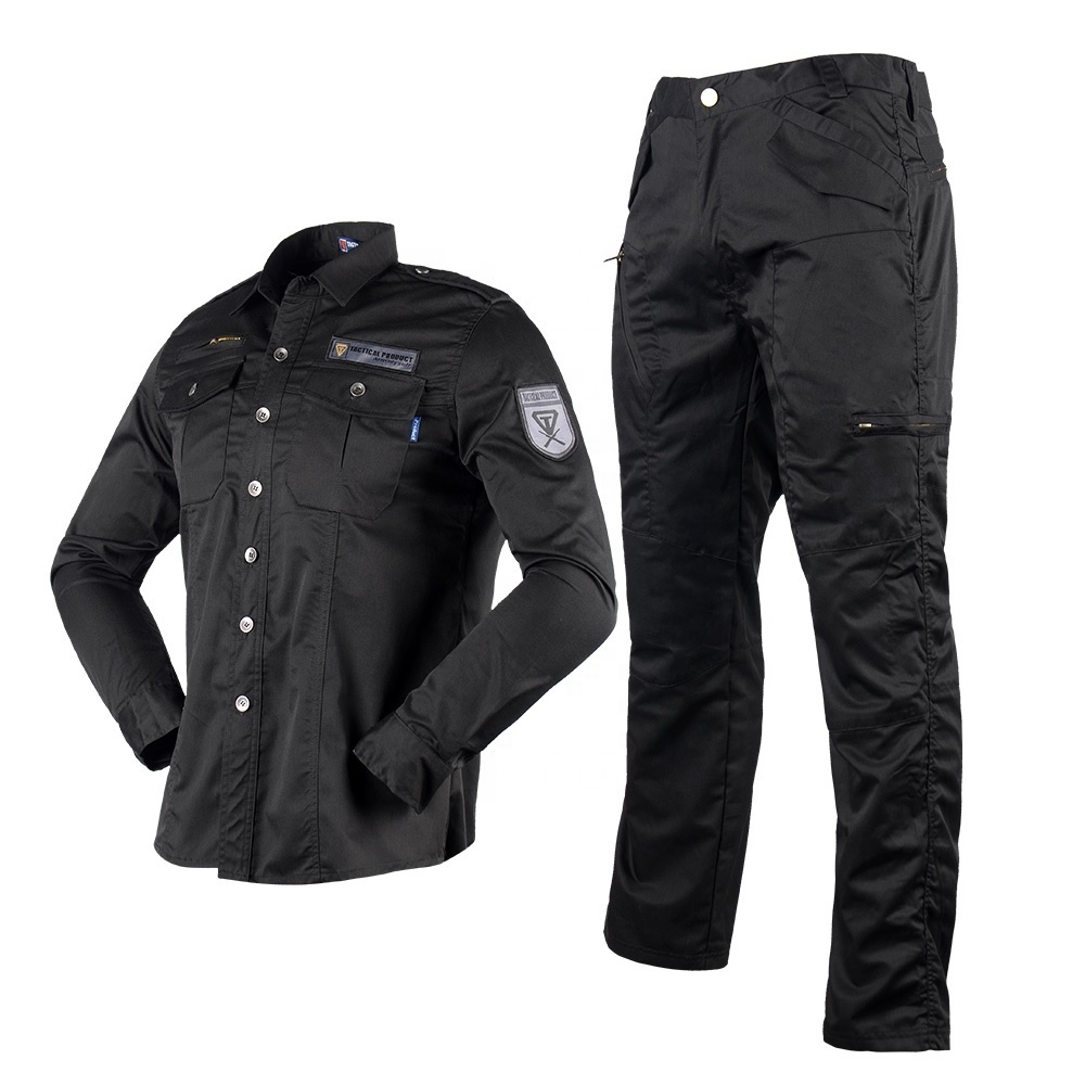 Black color fashion design security dress uniform shirts and pants