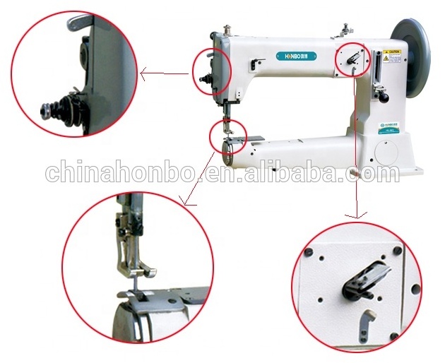 HB-441 Industrial Cylindrical Arm Leather Bag shoes Sewing Machine