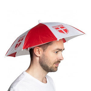 EK 2024 danmark flag head umbrella denmark colors flag umbrella on head