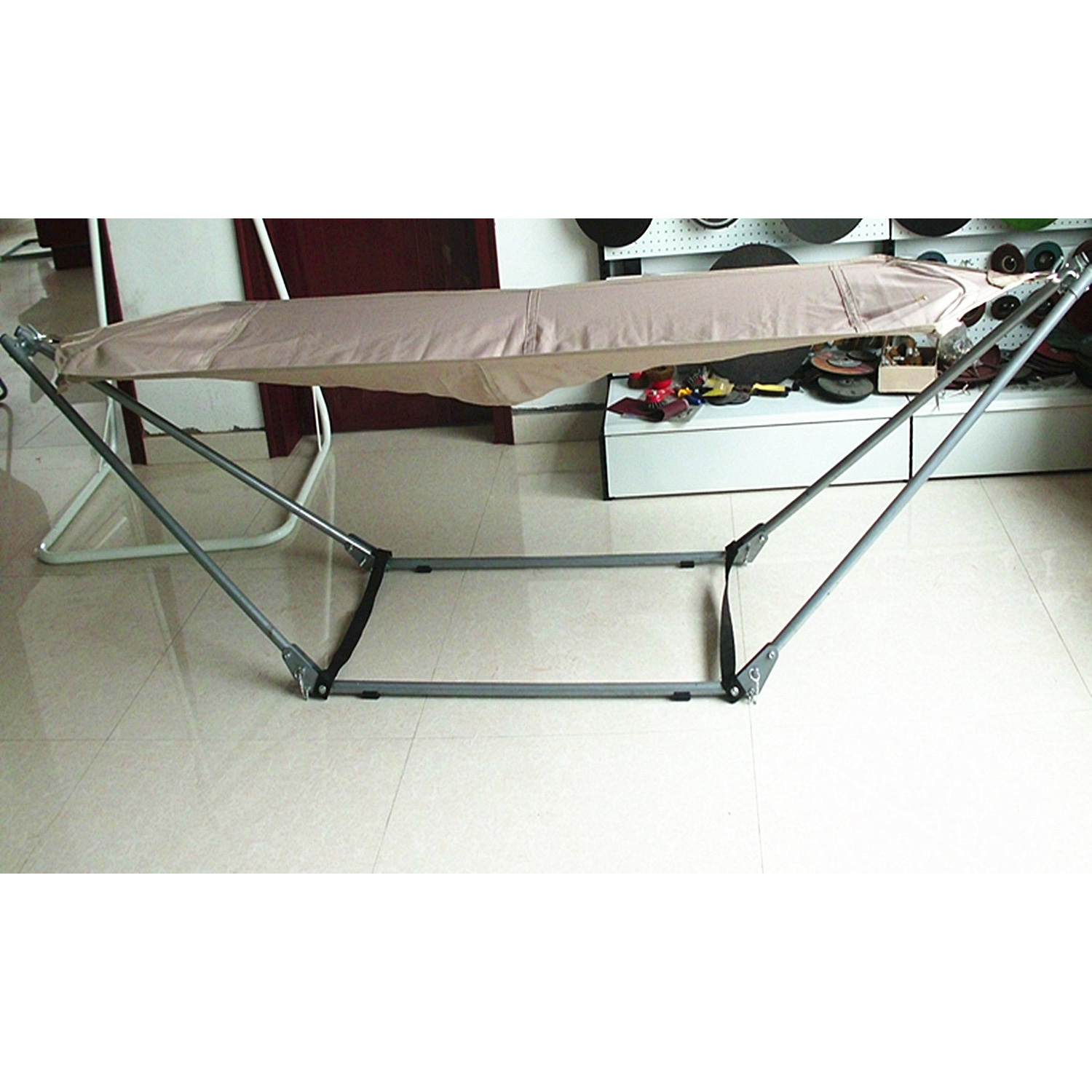 Promotional outdoor camping polyester hammock bed with metal frame  hammock stand