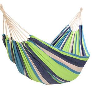 Fold up hammock for travelling portative Cotton stripe fabric hammock durable Portable Multicolor Camping hammock stand