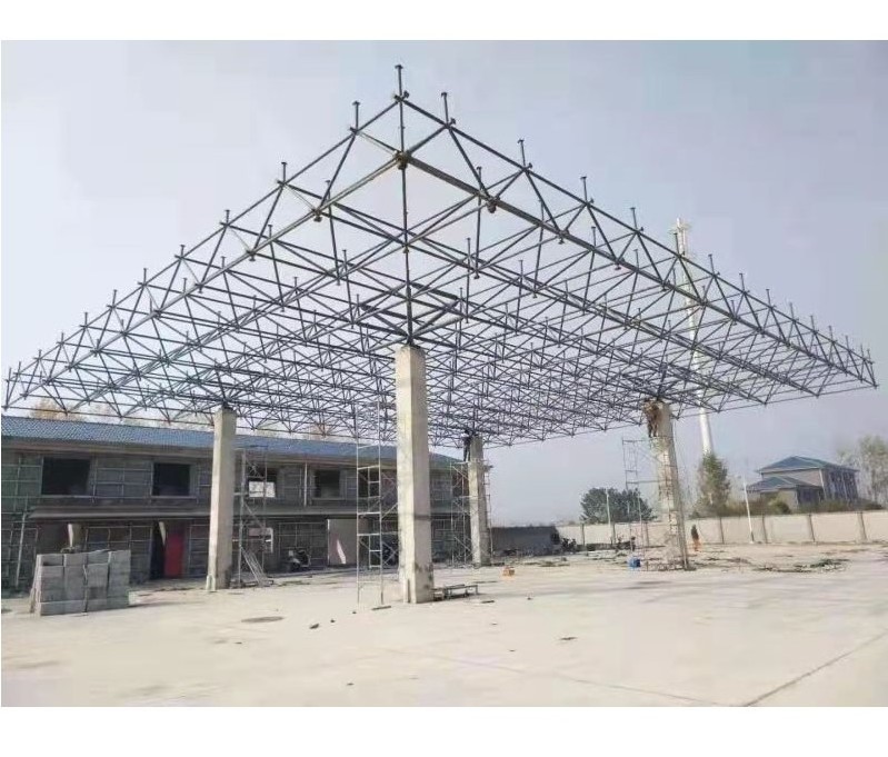 Low cost gas station canopy steel structure