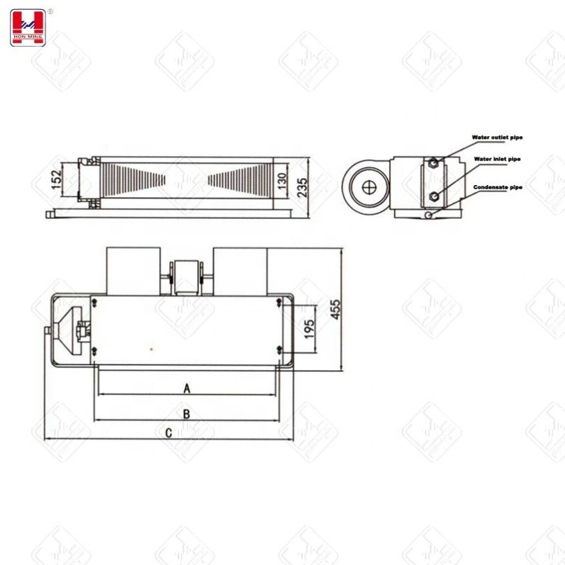 Water Chilled Ceiling Concealed Trane Fan Coil Unit Price