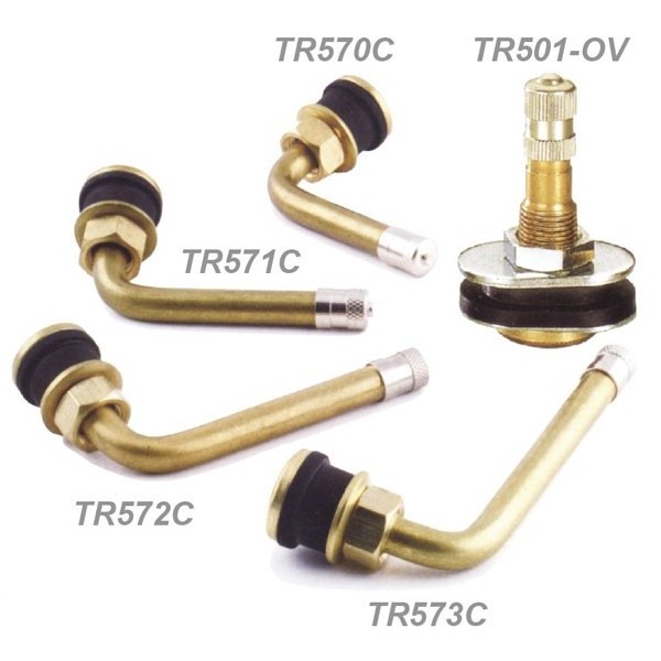 Hopson tr414/tr413 Snap-in Tubeless Tire Valves Truck Clamp-In Valve Stem Brass Wheel Parts