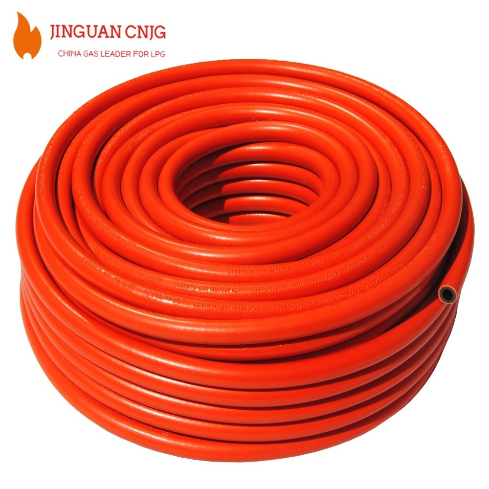 9mm Orange PVC Gas Hose, Flexible Heat Resistant Hose 10mm PVC Pipe, PVC LPG Gas Hose Pipe