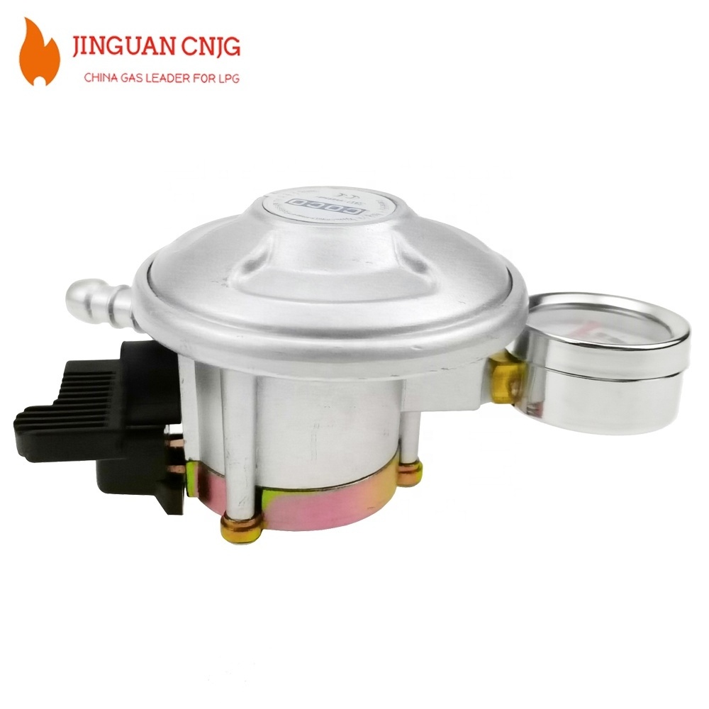 CNJG Ghana 20mm Low Pressure LPG Gas Regulator With Gauge PVC LPG Gas Hose Pipe And LPG Gas Regulator Meter For 12.5KG Cylinder