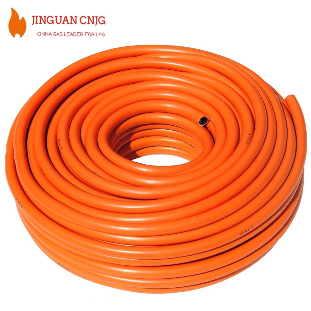 Orange PVC LPG Gas Pipe Hose, Plastic PVC propane Gas Pipe,Gas Cooking Grill Connection Hose