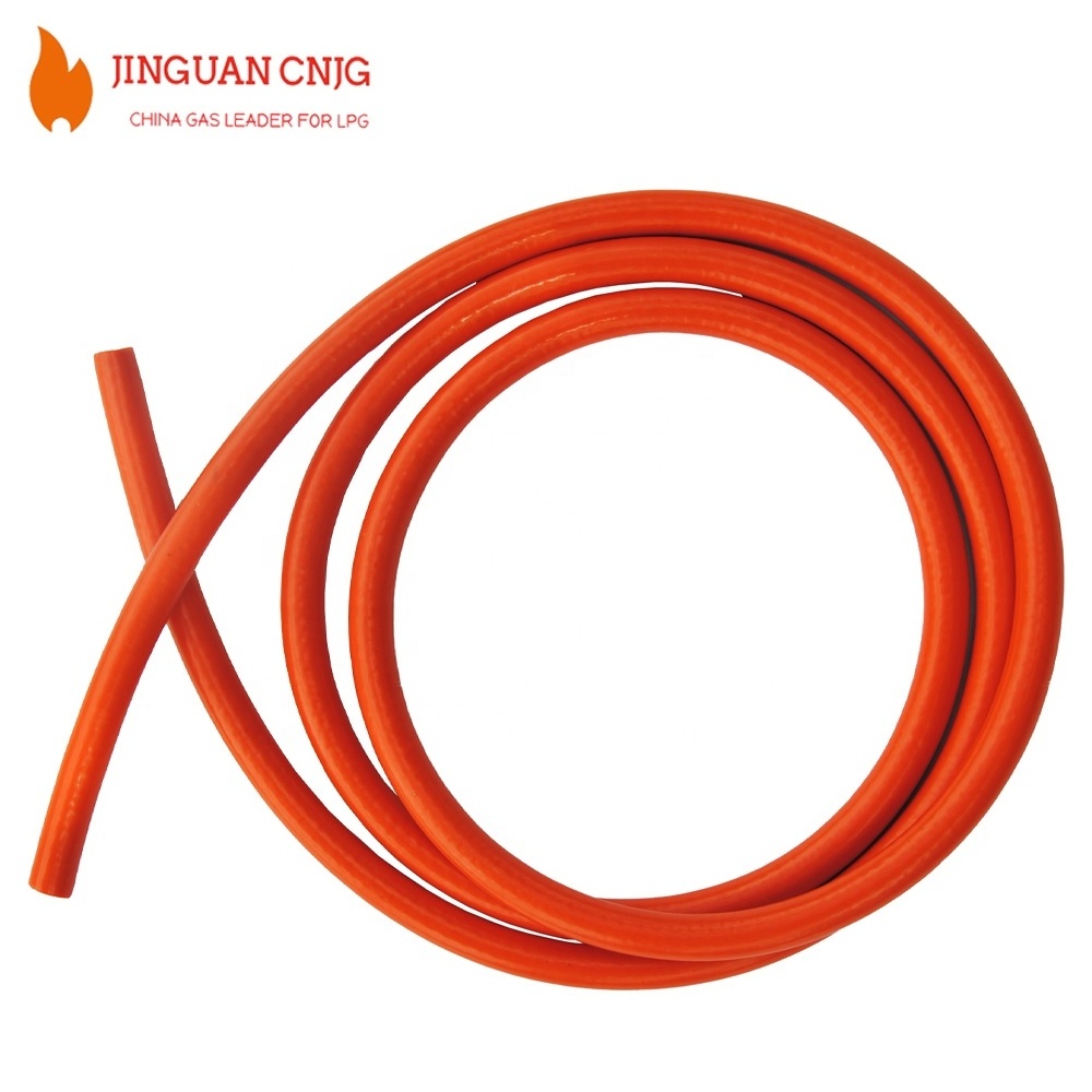 Orange PVC LPG Gas Pipe Hose, Plastic PVC propane Gas Pipe,Gas Cooking Grill Connection Hose