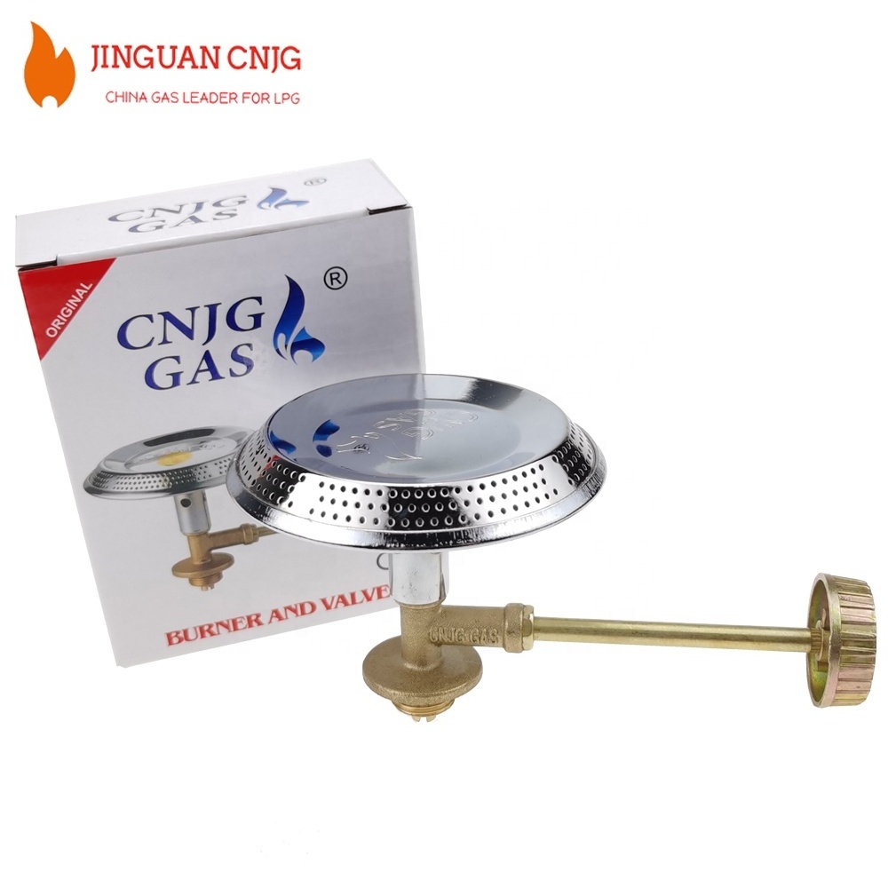 CNJG Africa Uganda Kenya Popular Commercial Butane LPG Gas Burner Head And Valve Set for 6KG Gas Cylinder burner with Gas Grill