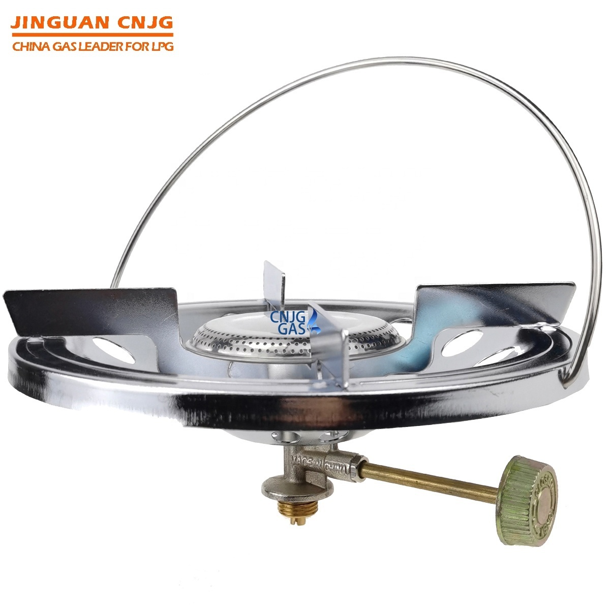 CNJG Small Mini LPG Single Gas Burner Portable Camping Gas Stove Stainless Steel Burner Head Cooktops With Valve