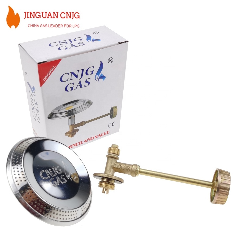 CNJG Africa Uganda Kenya Popular Commercial Butane LPG Gas Burner Head And Valve Set for 6KG Gas Cylinder burner with Gas Grill