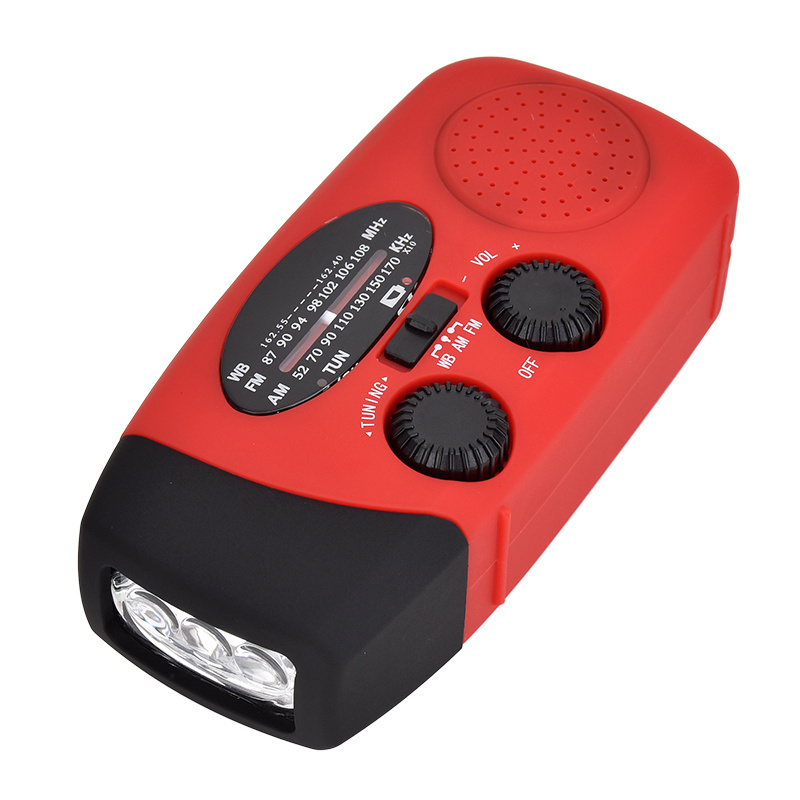 Emergency Solar Hand Crank Fm/Am Wb Radio With Lithium Battery