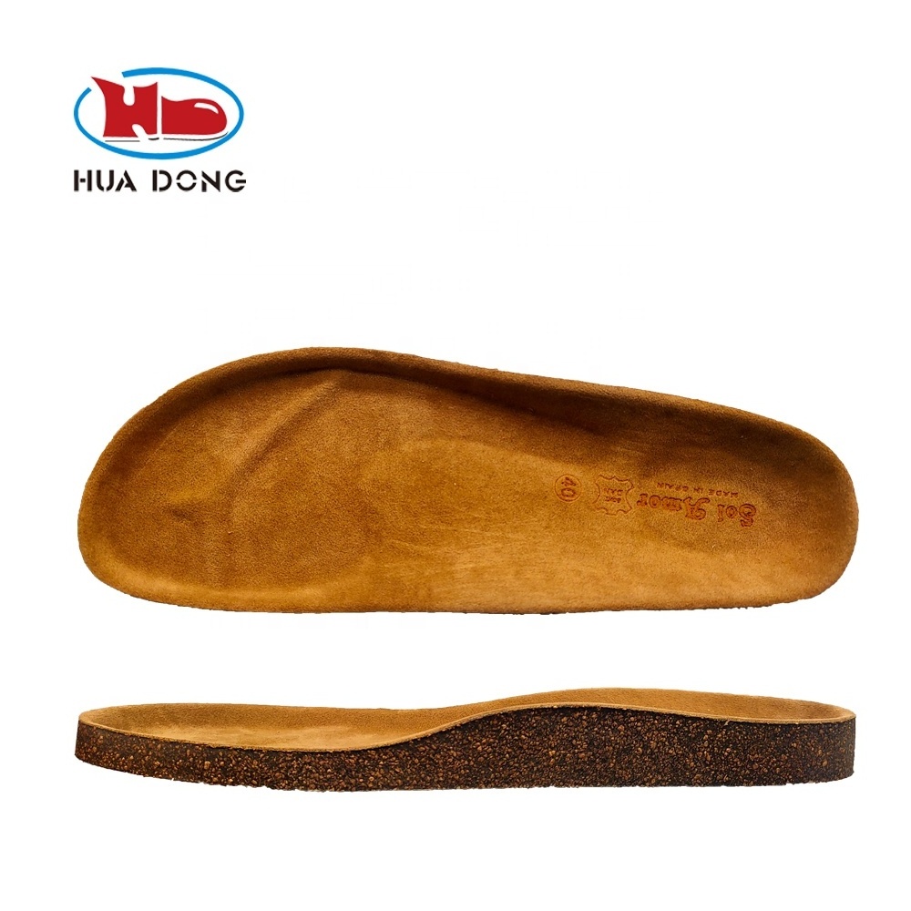 Synthetic Leather  cork mixed with rubber slipper sandal soles for adult