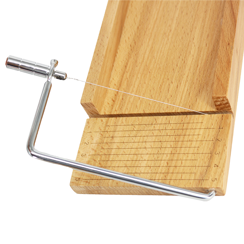 EU & US fba Wooden Cheese Cutting Board with Cheese Cutters Accurate Size Scale Stainless Steel Wire Cheese Slicer