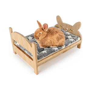 Detachable Small Animal Bed for Pets up to 5kg Bunny's Nest Crib for Cats and Dogs Wooden Bed