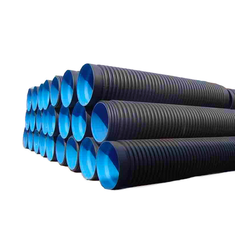 Sn4 Sn8 300mm Double Wall Sewer Price Flexible Wall Hdpe Perforated Drainage Pipe