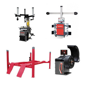 Hydraulic 4 Post Car Lifter Auto Alignment Machine Tire Balancer Tyre Changing Machine Combo