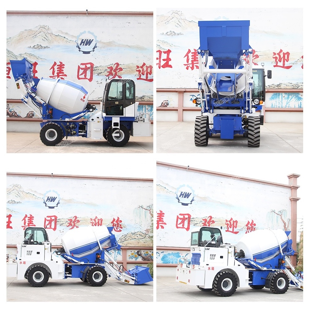 Factory mobile 2m3 self loading concrete mixer for sale