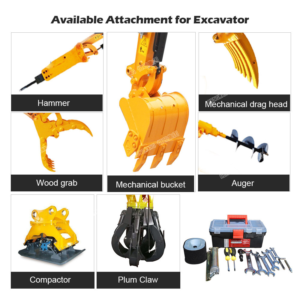 Hengwang HW10  New Excavator Price Mini Excavator With Swing Boom 1ton 2 ton