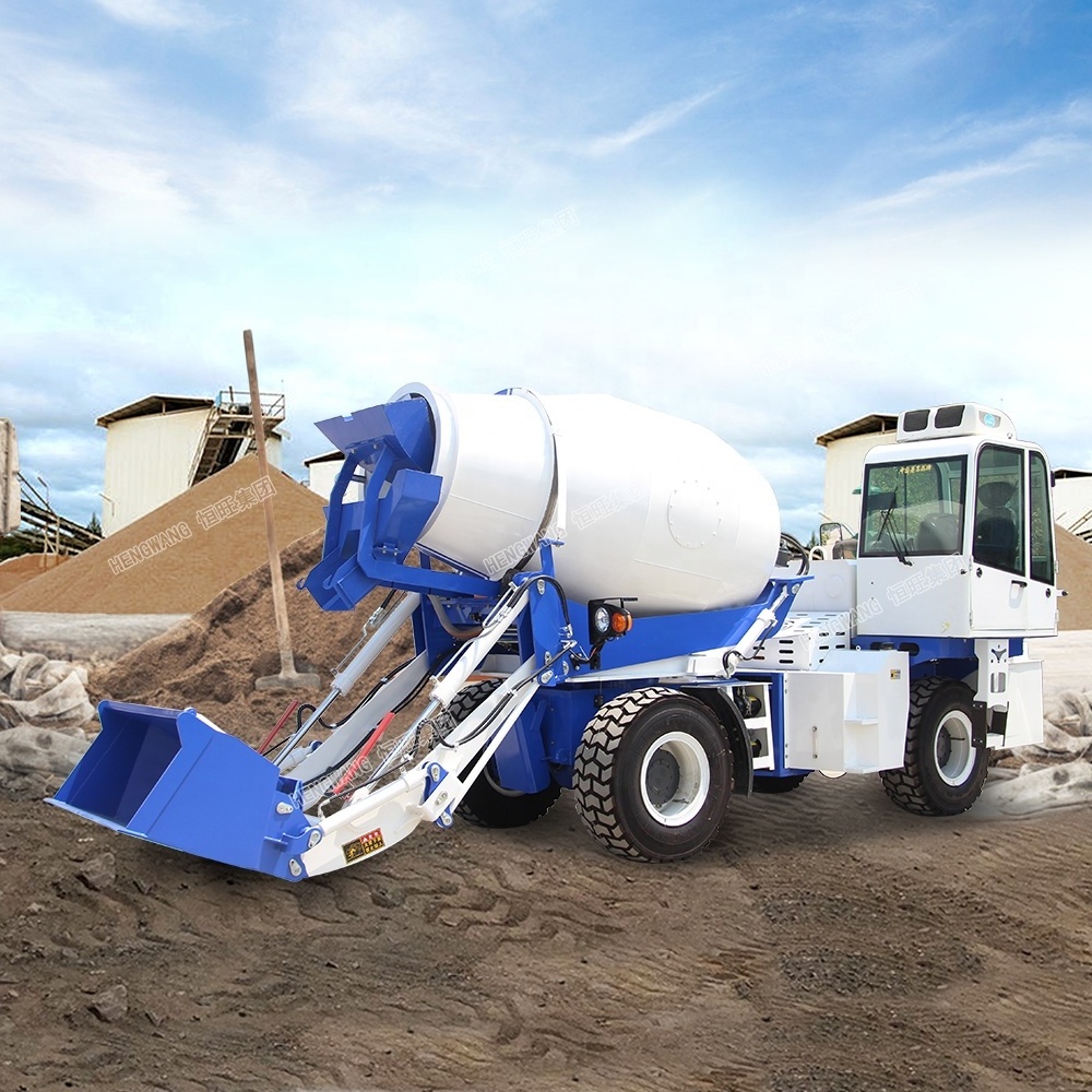 Factory mobile 2m3 self loading concrete mixer for sale