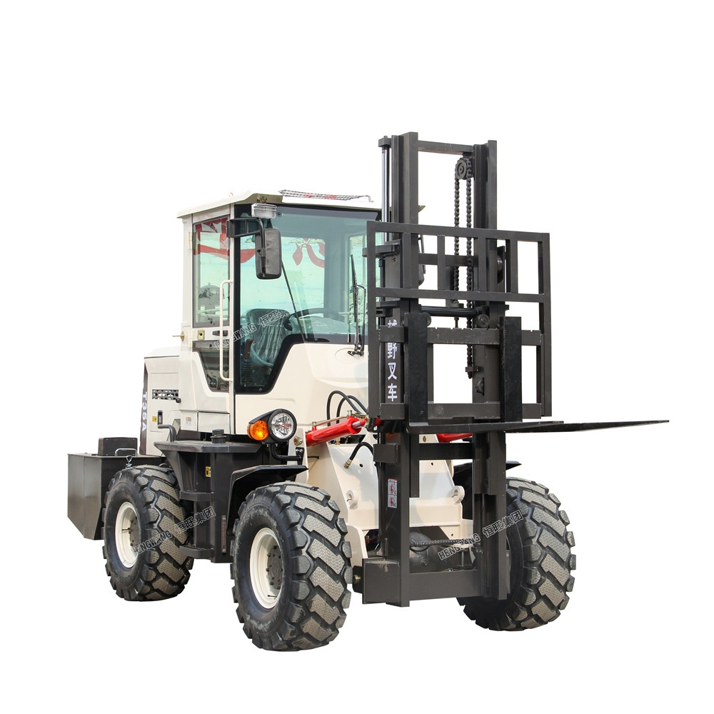 Hengwang HW30-30L Forklift Truck 3m Lifting Height Off-road Tire 3Ton All Rough Terrain Off-road Fork Lift Forklift