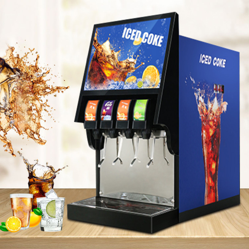 4-valve Carbonated Lemon Flavored Soda Beverage Making Machine/ Cold Drink Fountain Dispenser Vending Machine