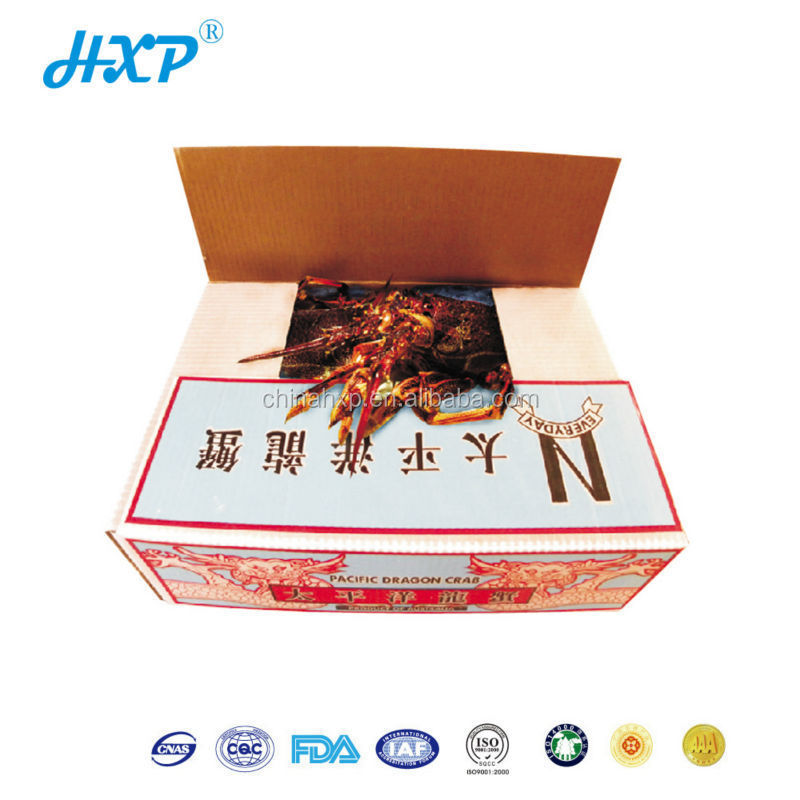 Promotion custom shrimp packaging box wax coated seafood boxes