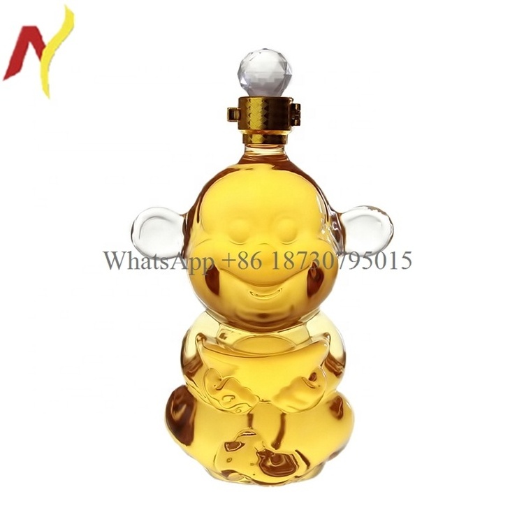 Monkey Shape Whiskey Wine Liquor Glass Bottles 500ml Whiskey Decanter