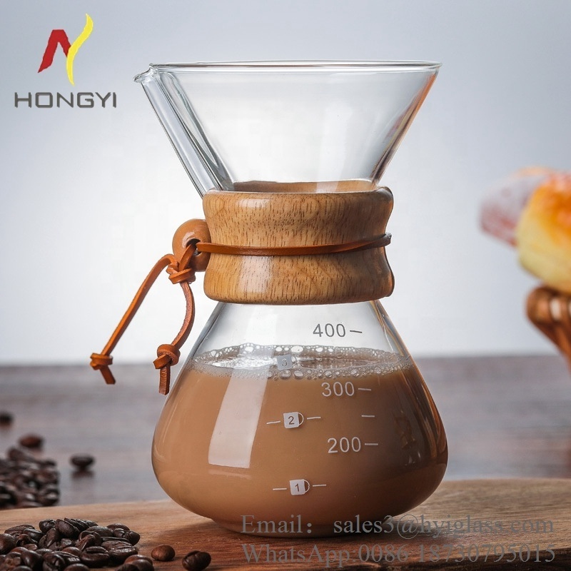 Reusable stainless steel coffee filter high borosilicate glass pour over coffee maker filter dripper set