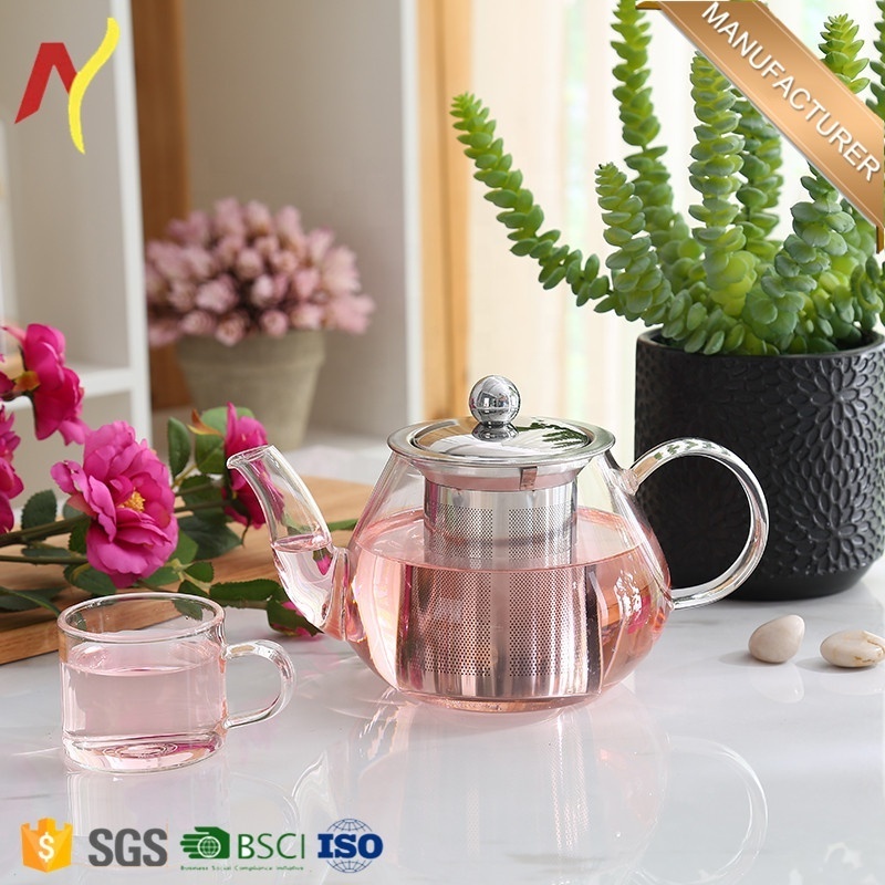 Teapot with Removable Infuser, Stovetop Safe Tea Kettle 800ml Glass Coffee & Tea Sets Borosilicate Glass,glass Clear Food Stage