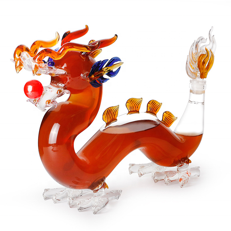 Hot!!! Luxurious Animal Shaped Dragon Shaped Clear Glass  Liquor Wine Bottles Whiskey Decanter Custom Logo OEM