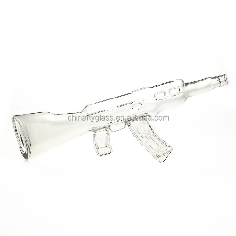 Hot sale gun shaped bottle for vodka AK47 Rifle Gun Whiskey Decanter 22.5 inch whiskey decanter globe   Rifle AR-15 Gun Decanter