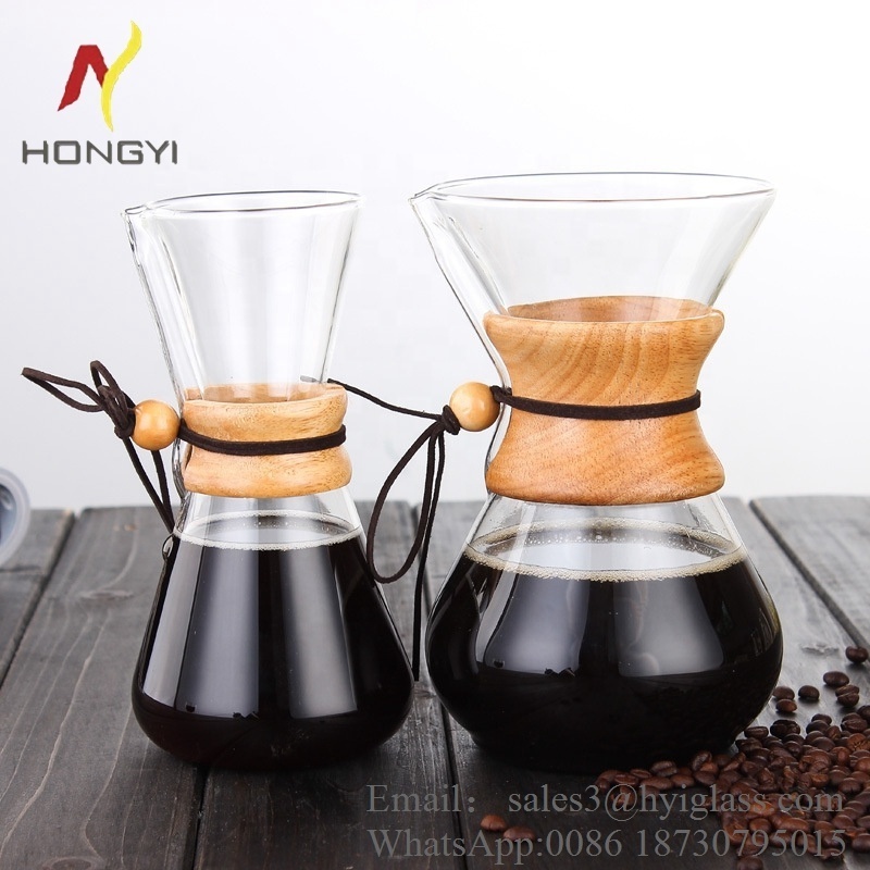 Reusable stainless steel coffee filter high borosilicate glass pour over coffee maker filter dripper set