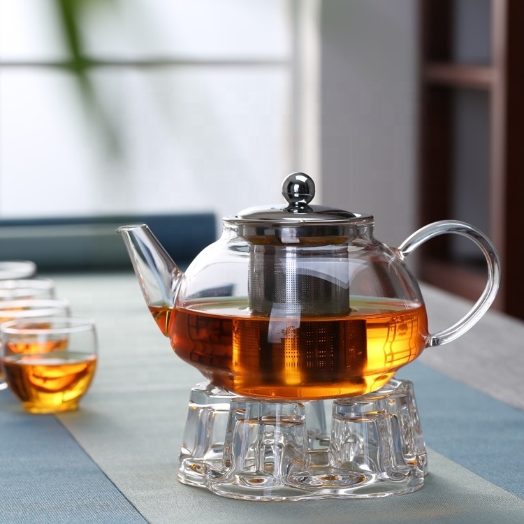 Teapot with Removable Infuser, Stovetop Safe Tea Kettle 800ml Glass Coffee & Tea Sets Borosilicate Glass,glass Clear Food Stage