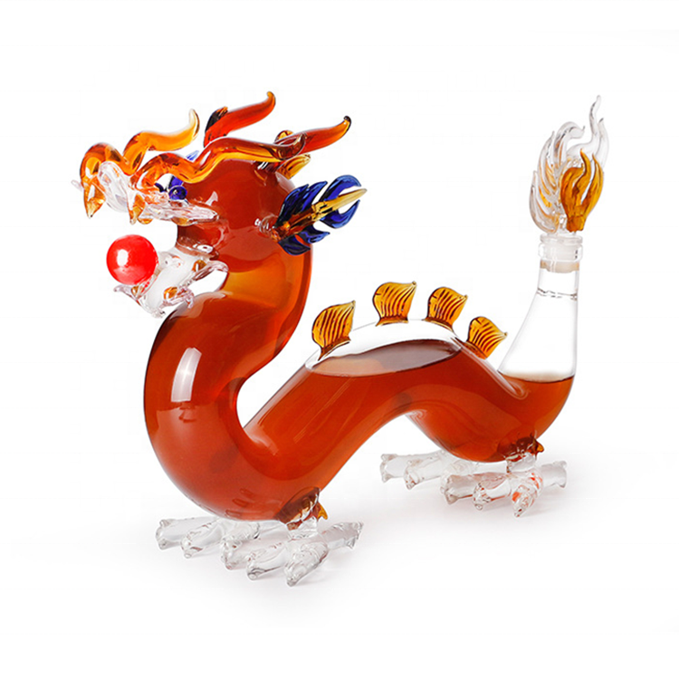 Hot!!! Luxurious Animal Shaped Dragon Shaped Clear Glass  Liquor Wine Bottles Whiskey Decanter Custom Logo OEM