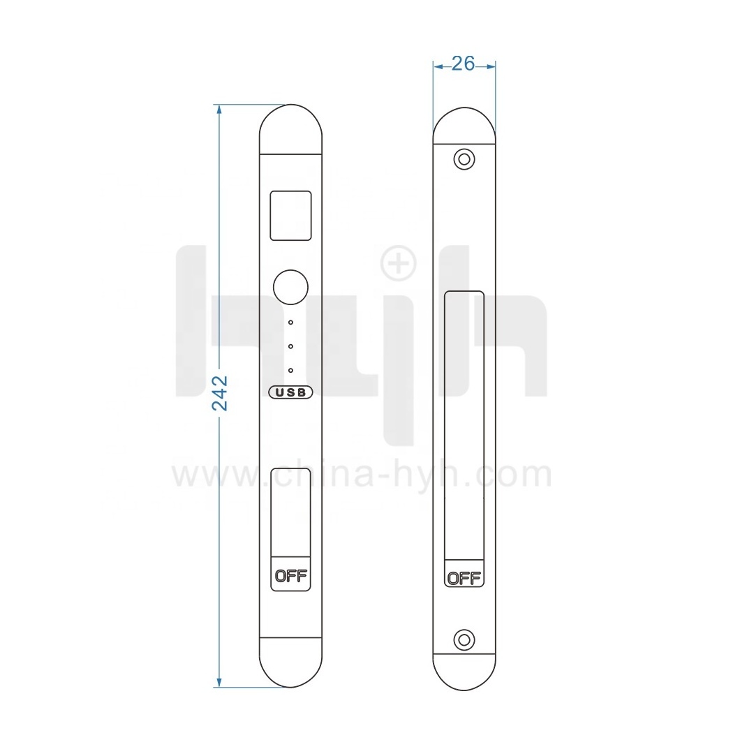 European Aluminium Smart Fingerprint Sliding Door Lock With Tuya Wifi App For Interior Doors