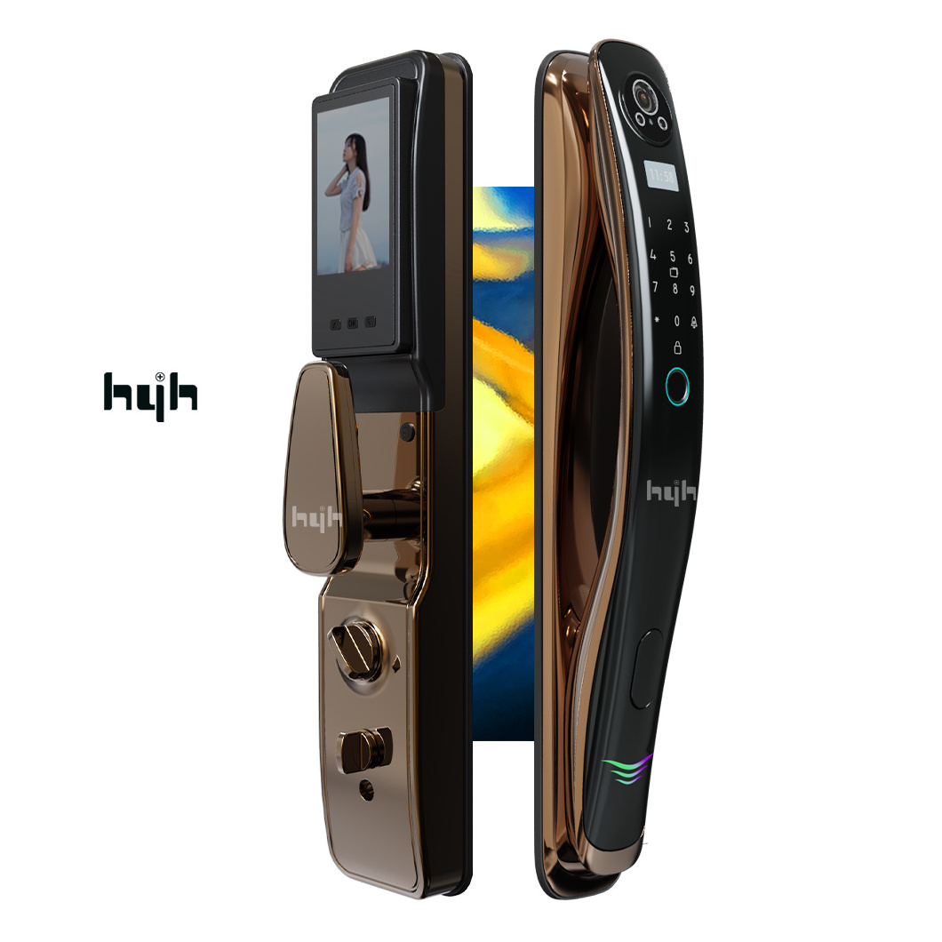 Guangdong-hyh Hardware Good Price Aluminium Cat Eyes Electronic Face Camera Smart Door Lock For Security Outdoor