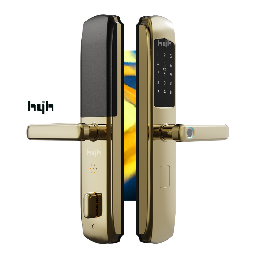 hyh 2023 Fingerprint Digital Smart Door Lock Set With Key Home Security Password App Anti-Theft